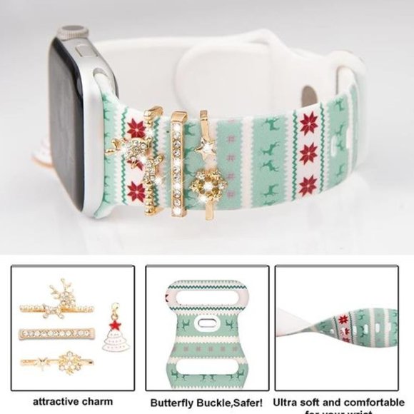 NEW Christmas Apple Watch Decorative Band with Charms - Picture 3 of 5